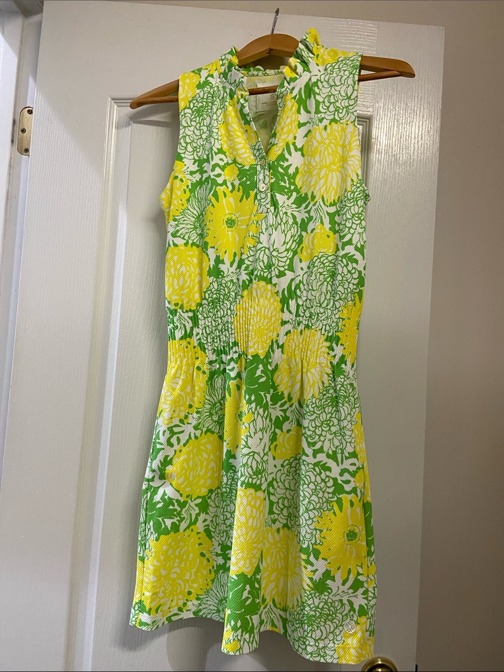 Lilly Pulitzer Sleeveless Floral Sundress in Yellow, Green & White
